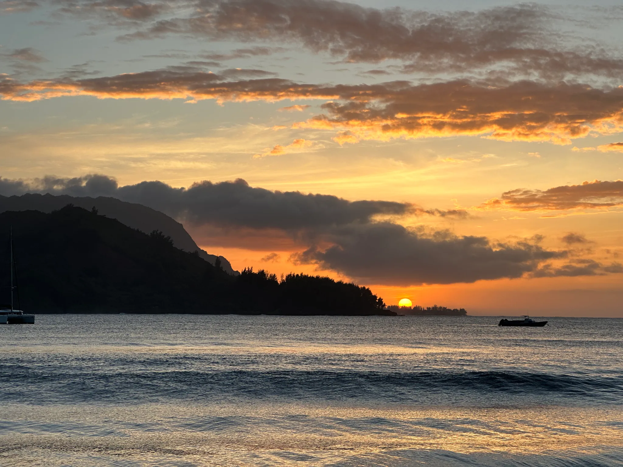 Sunset over Hanalei Bay, Kauai